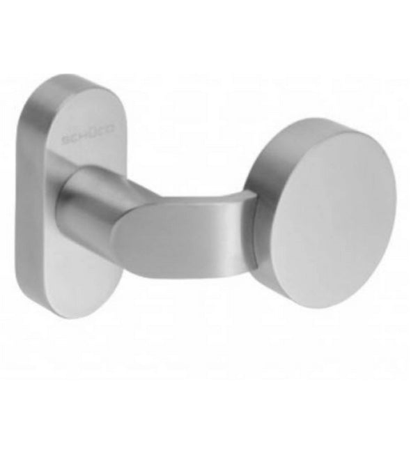 Metallic wall hook on a white background